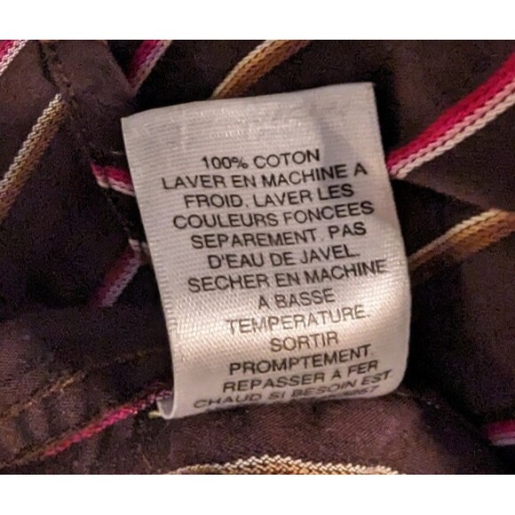 Guess by Marciano Men's Size Small Brown Striped 100% Cotton Button Front Shirt - Picture 6 of 6